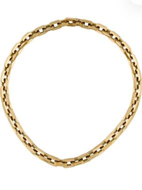 Eddie Borgo Polished Gold Rectangular Link Necklace